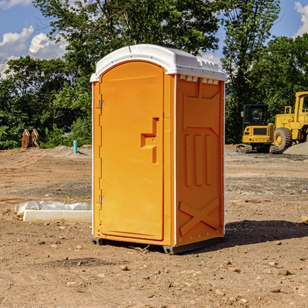 how often are the porta potties cleaned and serviced during a rental period in Hudson Colorado